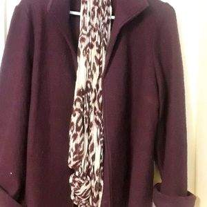 Dark purple wool jacket and animal print matching